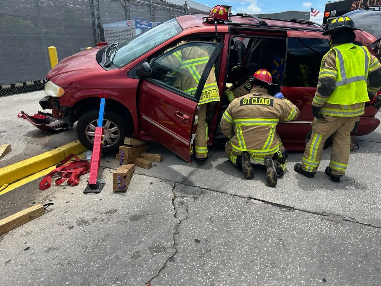 St. Cloud Fire Rescue crew performing a vehicle extrication